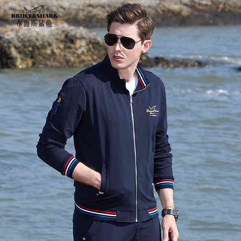 Men's Casual Shirts Bruce&Shark Sport Wear Top Quality Baseball Jacket Smart Causal Fashion style Male wear Loose M TO 3XL 1HE6