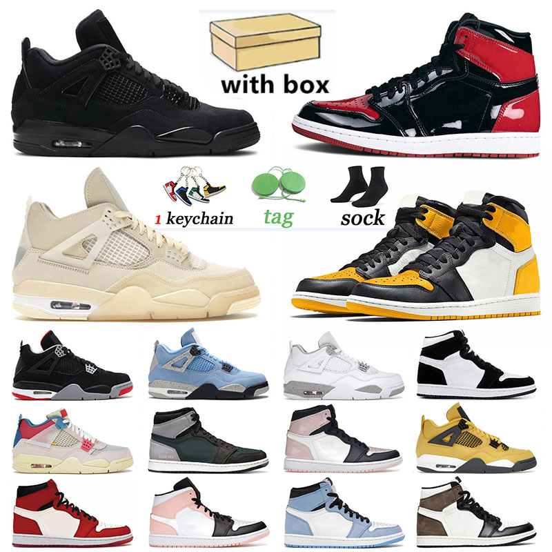 

Jumpman 1 4 Men Trainers Basketball Shoes Twist 1s High OG Dark Mocha Woman University Blue 4s Sail White Oreo Black Cat Shimmer Yellow Toe New Bred Designer Sneakers, A9 seafoam 36-46