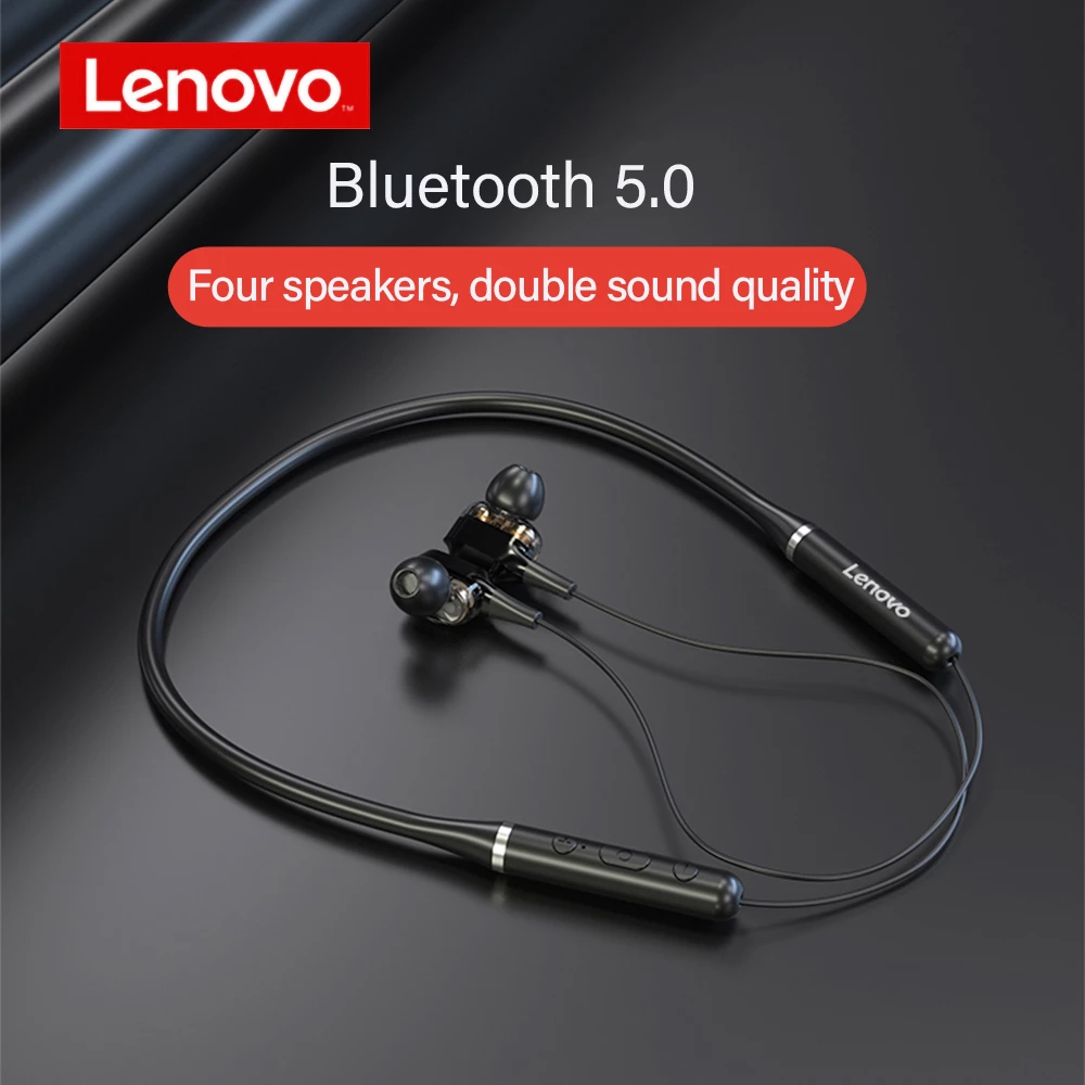 

Original Lenovo XE66 Pro Dual Dynamic Neckband Wireless Headphones Bluetooth Earphone 4 Speakers HIFI Stereo HD Call Waterproof