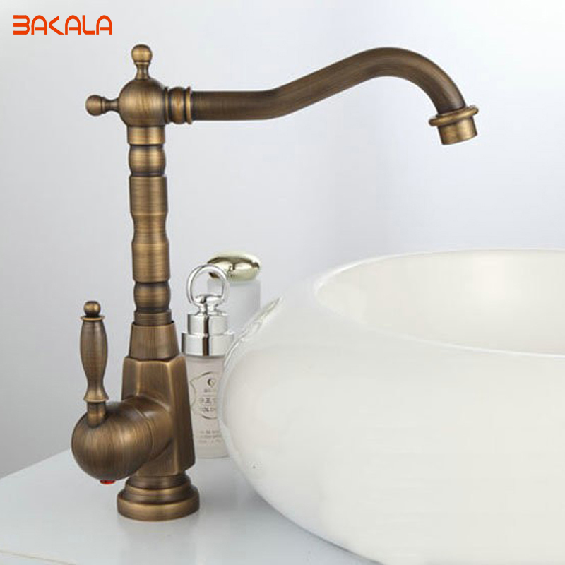 Bathroom Sink Faucets Single Handle Antique Brass Centerset Kitchen Faucet Tap Wholesale Gz8103 Z2d0