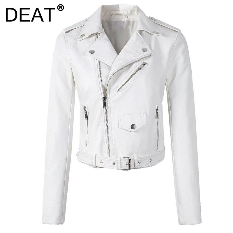 

Women's Leather & Faux DEAT Pu Jacket Turn-down Collar Solid Color Zipper Temperament Winter Casual Versatile Short 7Z775, Black