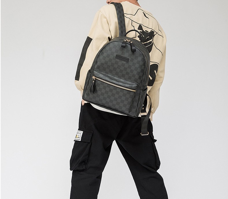 

Men Backpack Leather School Bag Fashion Waterproof Travel Casual Women Book bags Male