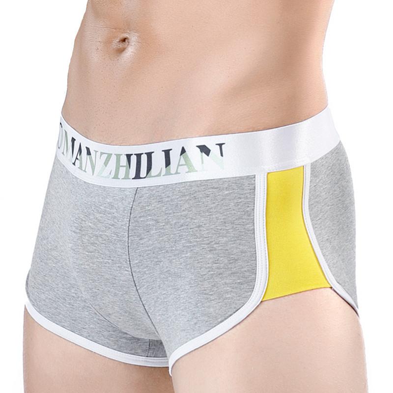 

Underpants Men's Boxer Shorts Men Comfortable Cotton Underwear Male Sexy U Convex Panties Fashion Stitching Sports Boxers Man, Black;white