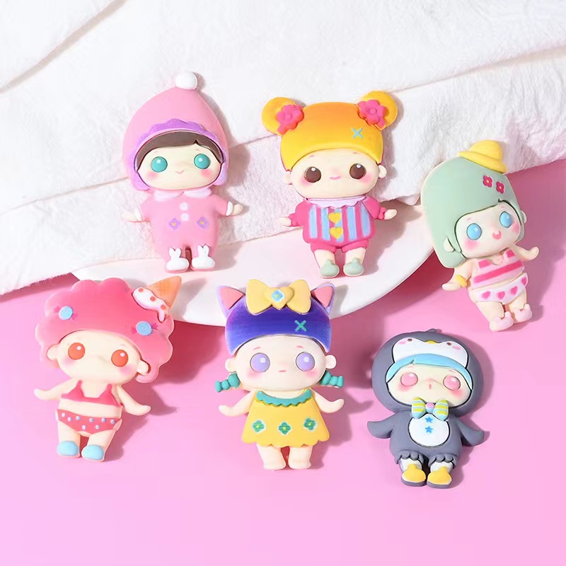 

20Pcs New Cartoon Lovely Doll Resin Components Crafts Hair Bow Flatback Cabochons Scrapbooking Craft DIY Accessories Embellishment