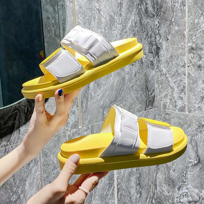 

Slippers 2021 Designer Girls Summer Shoes Platform Women Luxury Soft Beach, Black
