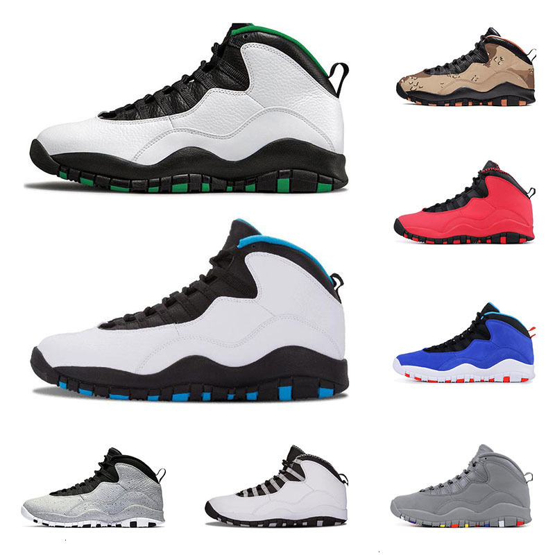 

10 10s mens basketball shoes Desert Camo Seattle Cement Class of 2006 Cool Grey I'm back men athletic sports sneakers size 8-13, Shipping link