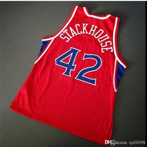 

Custom 009 Youth women Vintage Jerry Stackhouse Vintage Champion College Basketball Jersey Size S-4XL or custom any name or number jersey, Black