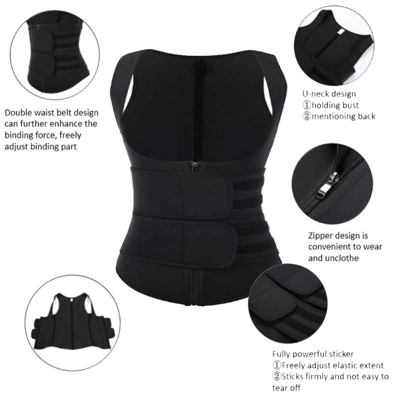 

Women's Shapers Tank Top Slim Fitting Corset Training Shape Strap Body Shaping Garment Female Shaper Waist Trainer Neoprene Sauna Sweat, Black
