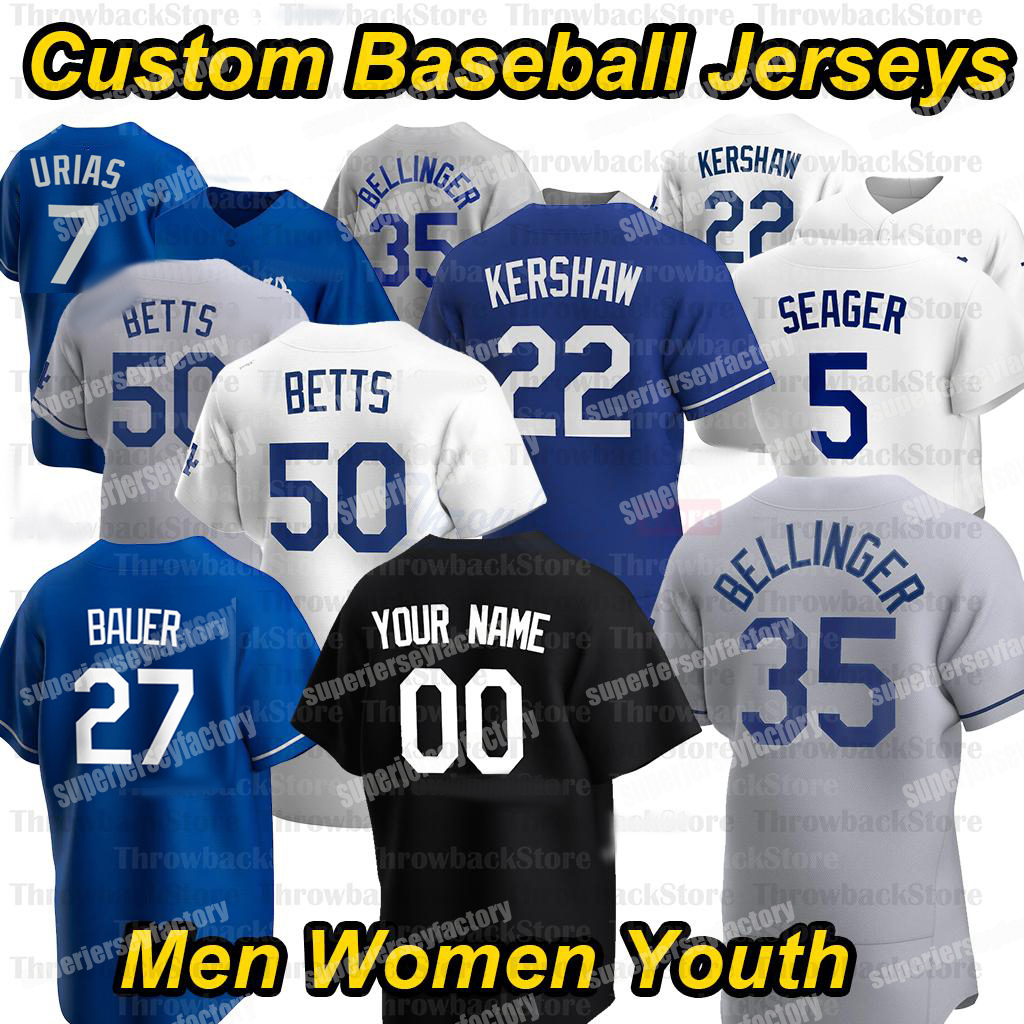 

27 Trevor Bauer Los Angeles Jerseys Mookie Betts Cody Bellinger Clayton Kershaw Corey Seager Justin Turner Julio Urias David Price, Blue;black