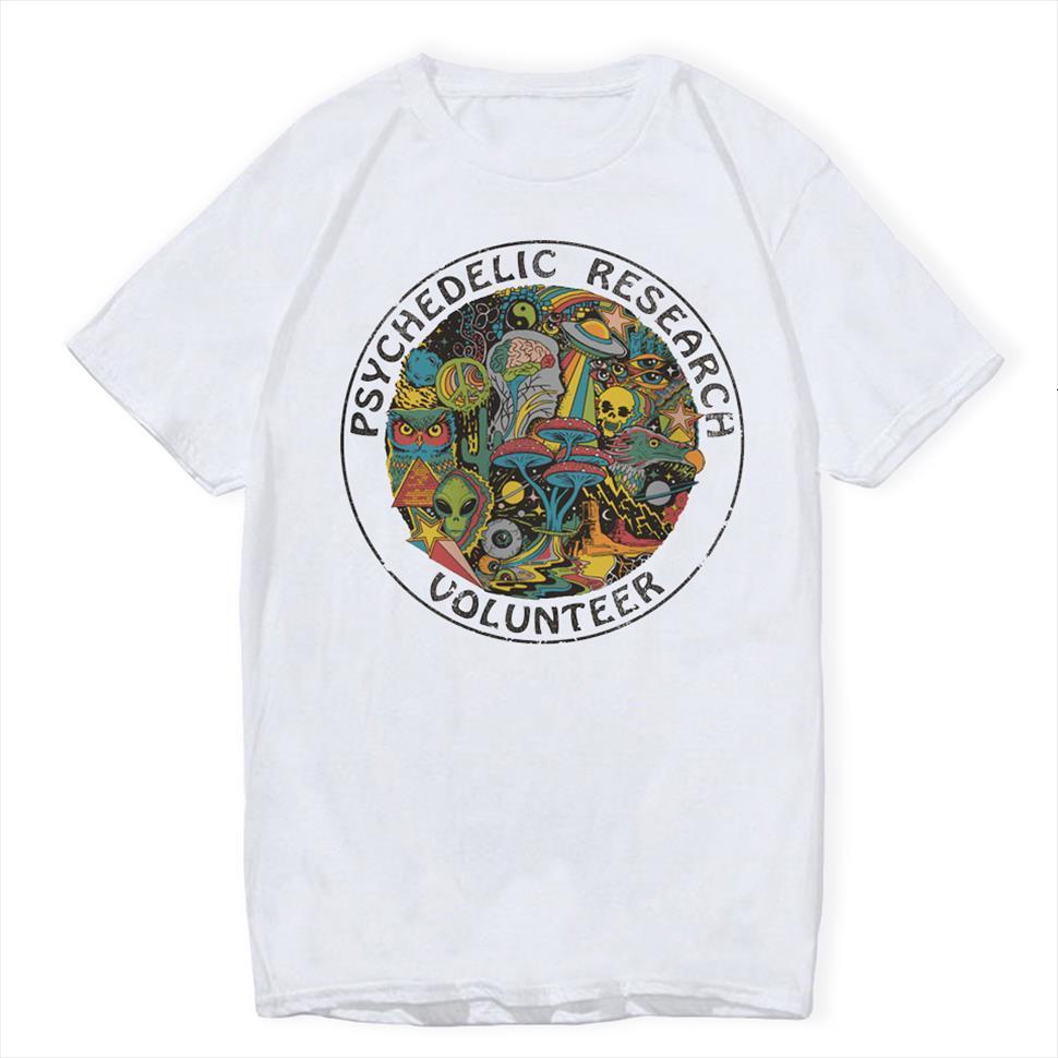 

psychedelic research volunteer boys cartoon mens t shirts summer white fashion hip hop shirt funny top, White;black
