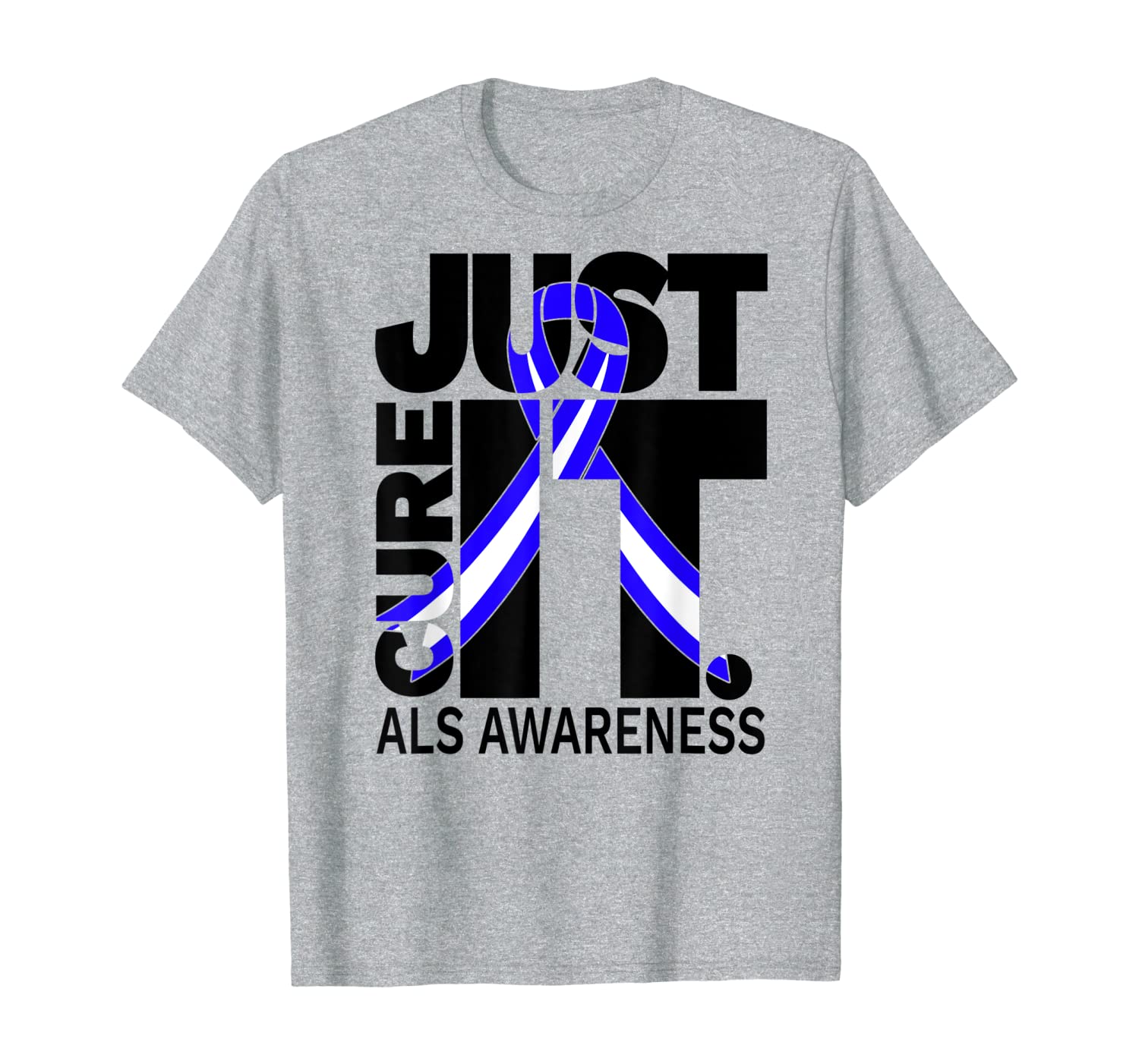 

als awareness just cure als in black t-shirt, White;black