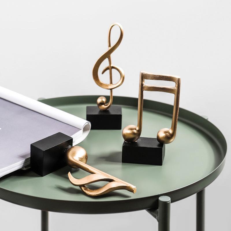 

Party Decoration Figurine Decorative Art Statuette Golden Musical Note Handicraft Living Room Wine Cabinet Desk Ornaments Home Decor