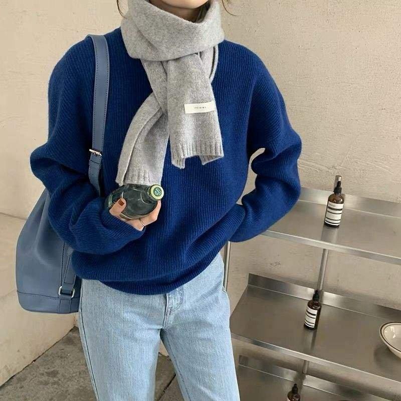 

Hats, Scarves & Gloves Sets FEIDING Korea Dongdaemun Online Celebrity Solid Color Knitted Scarf Female Winter Joker Warm Wool Couple
