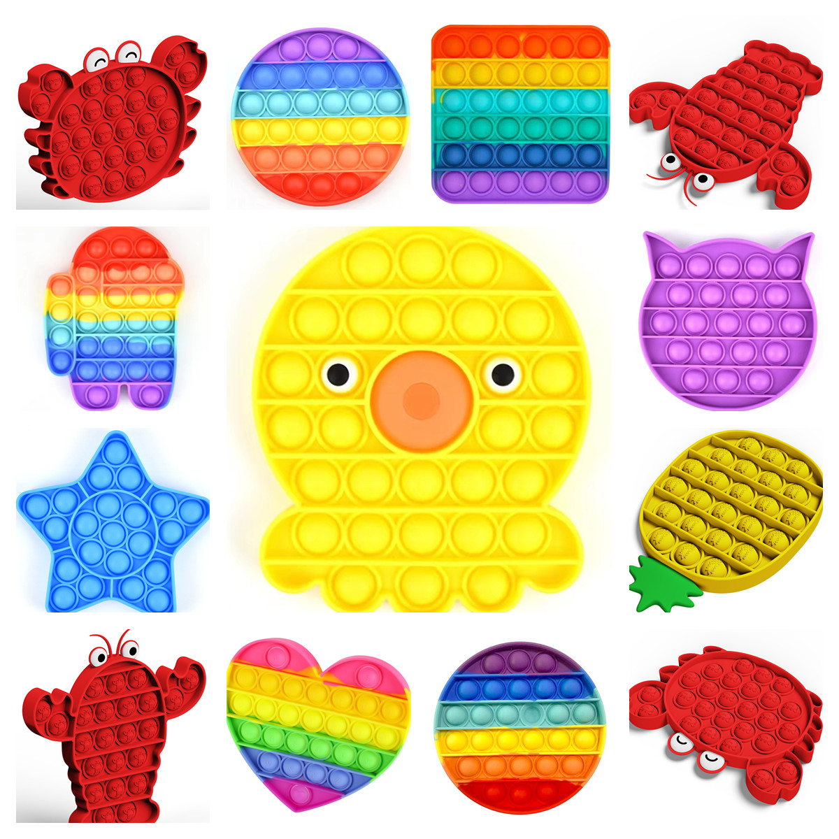 

Push Pop It Bubble Sensory Fidget Toys favor Louder Side Last One Lost Stress Reliever Autism Silicone Popper With ADD ADHD OCDO for kids ct