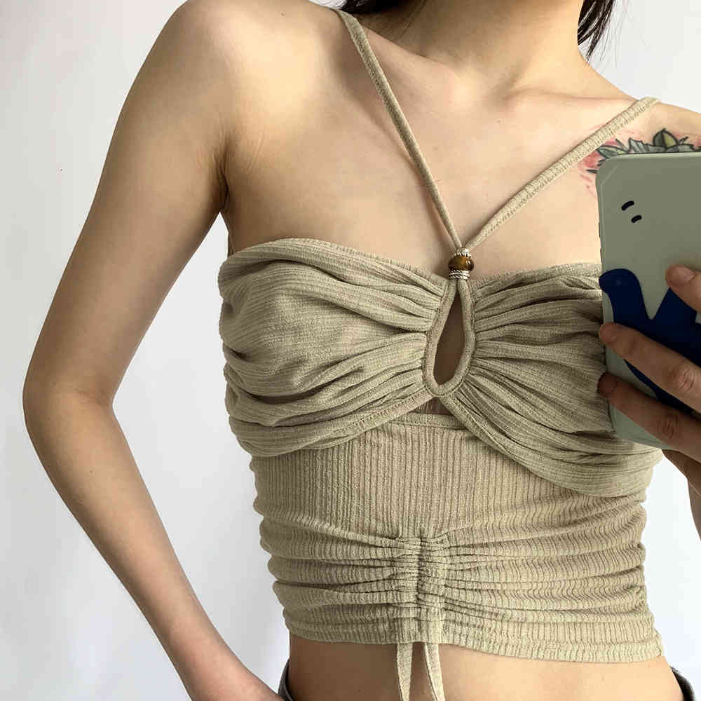 

Bras Sets (Very easy to use *) hyein seo 21ss special skin texture tube top fabric two y2k parts QNOS, Khaki