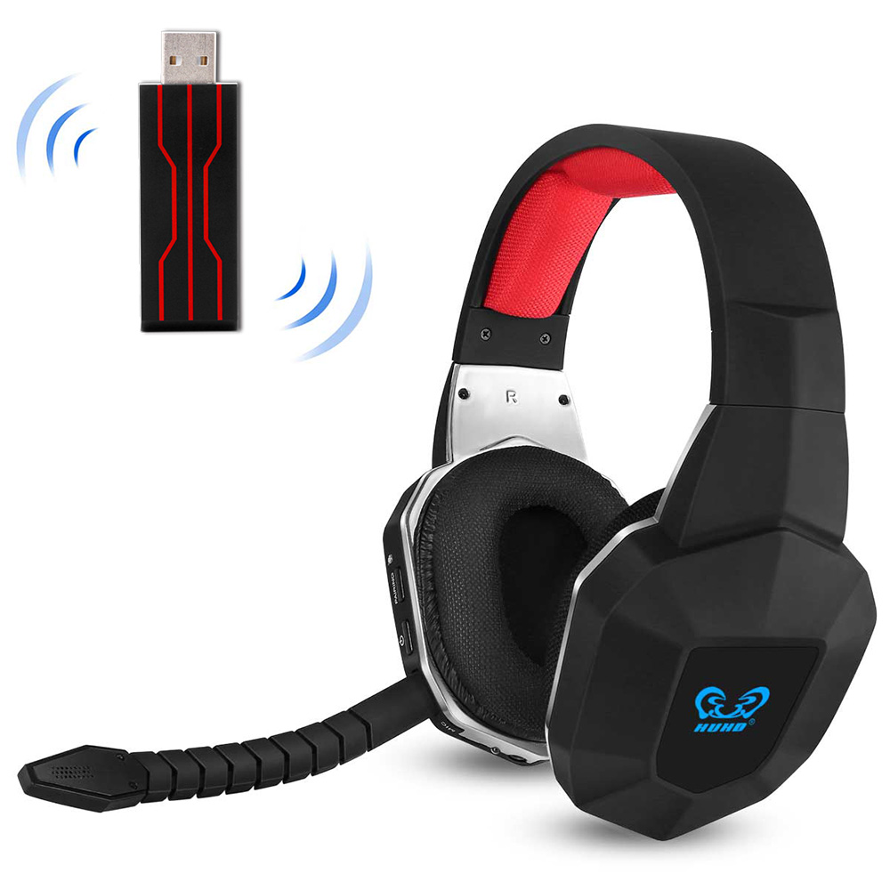 

HW-N9U 2.4G Wireless Gaming Headset Virtual 7.1 Surround Sound Headset with Removable Microphone Replacement for PS4/PC/Mac