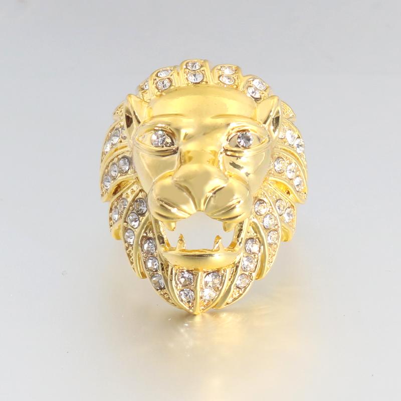 

Cluster Rings 2021 Sphinx Zircon Gold Lion Ring Cubic Zirconia For Women Men Hip Rose Male Jewelry Animal, Golden;silver