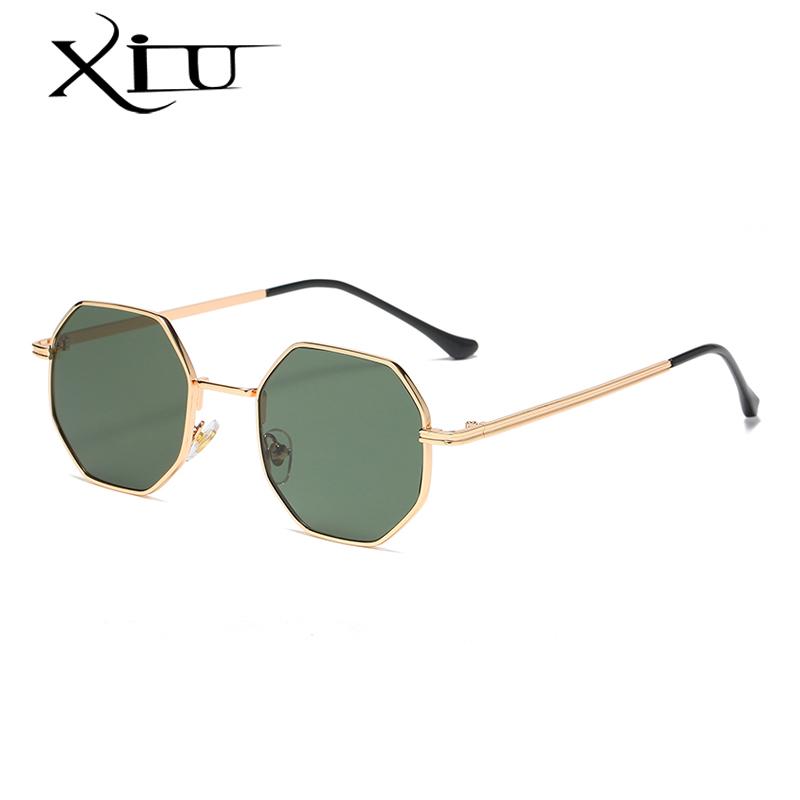 

Polygon Sunglasses Men Vintage Octagon Metal For Women Goggle Sun Glasses Ladies Gafas De Sol UV400, White;black
