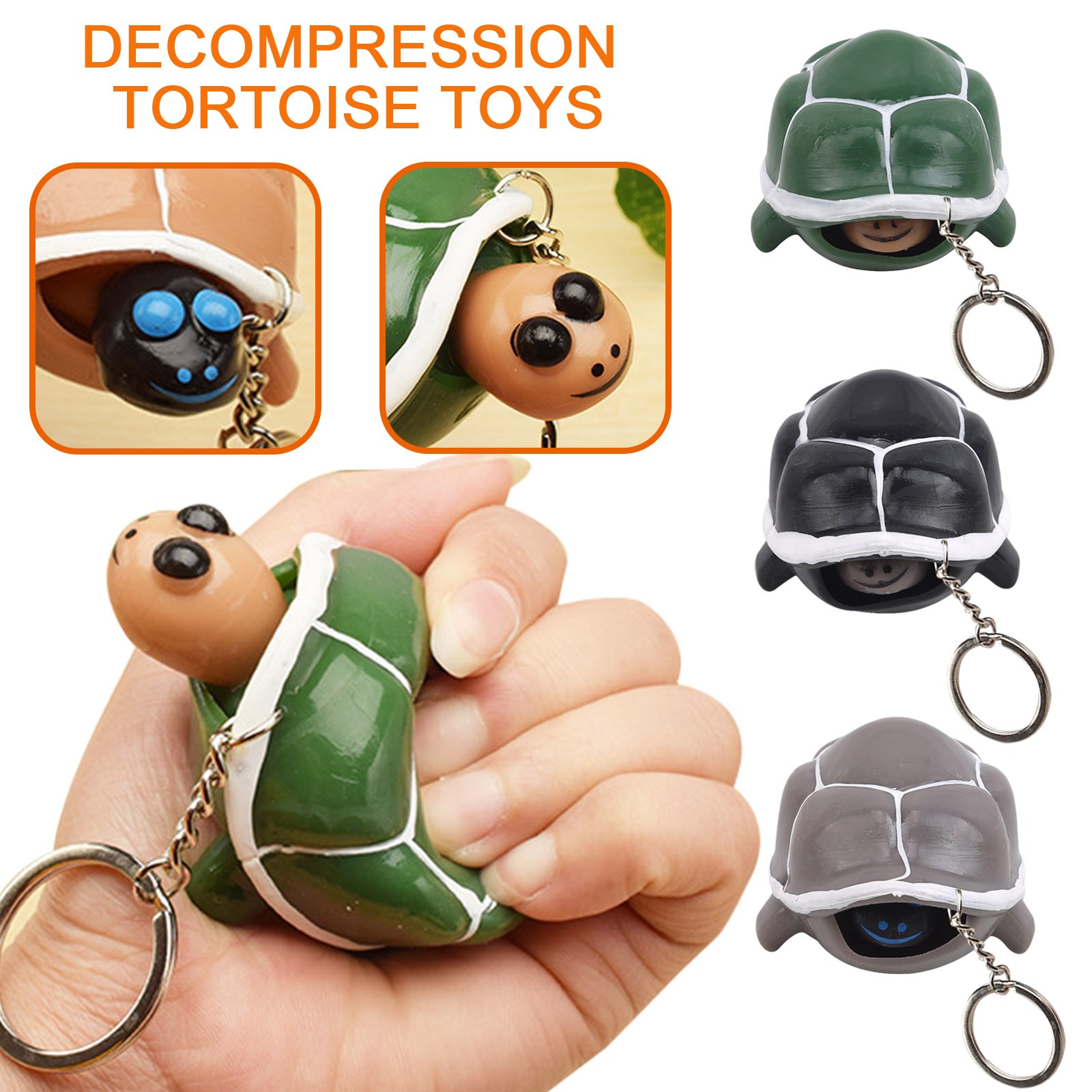

Tortoise Squeeze Toy Cute Tortoise Telescopic Head Keychain Cartoon Turtle Key Chains Anti Stress Fidget Toys Funny Gift