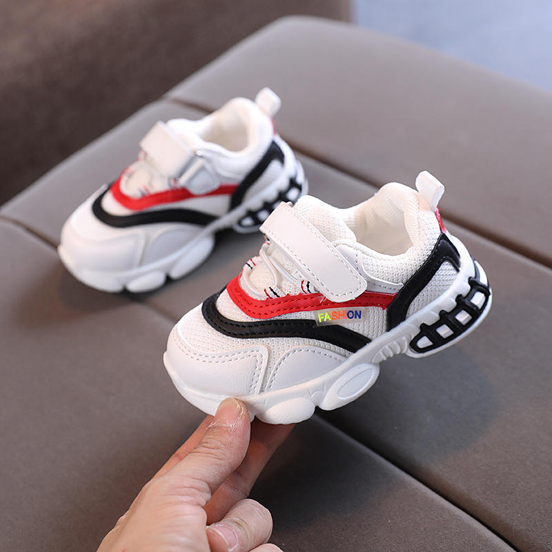 

Size 21-30 Baby Casual Soft Sole Toddler Shoes Boys Girls Children Anti-slip Breathable Mesh Shoes Kids Running Sport Sneakers, Black