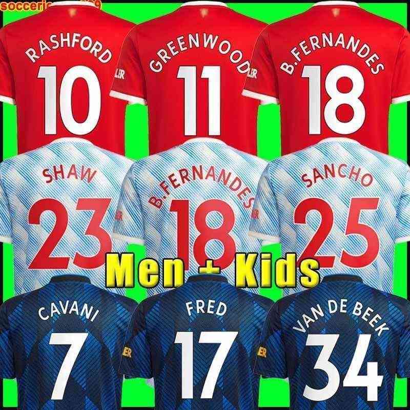 

Manchester soccer jerseys UNITED CAVANI UTD VAN DE BEEK B. FERNANDES RASHFORD HUMANRACE football shirt 20 21 man woman kids kit, 04
