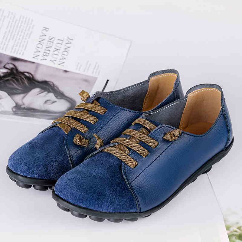 

dress shoes genuine leather woman autumn ladies ballet flats sneakers women oxford moccains pcbe, Black