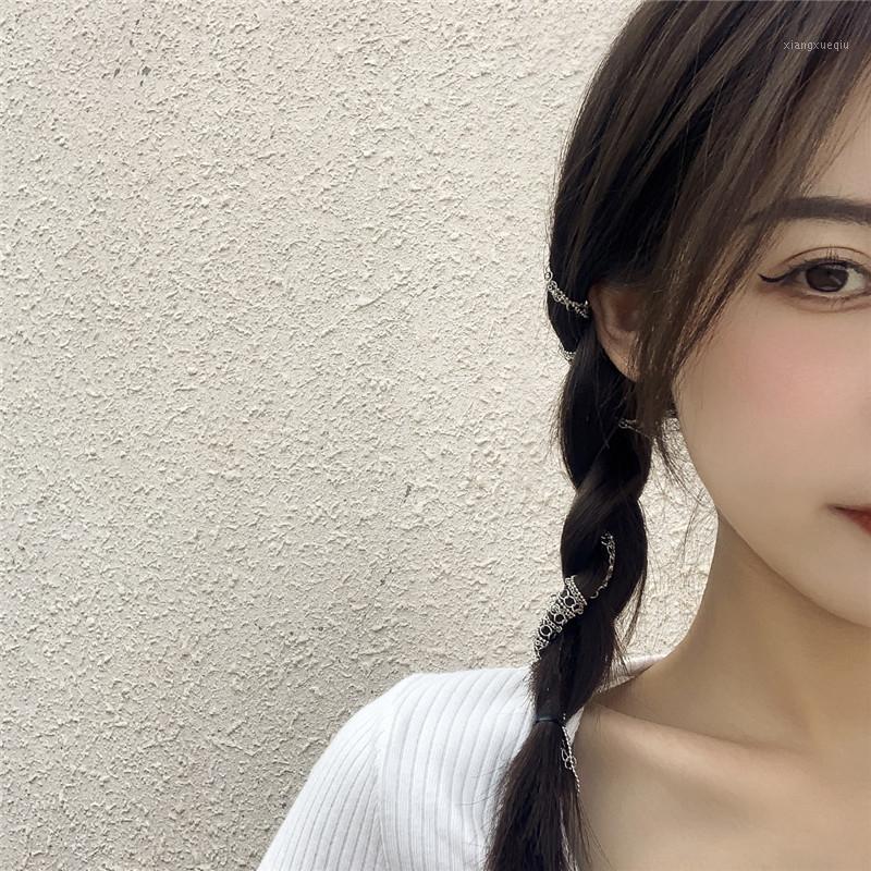 

Hair Clips & Barrettes Stylish Hip Hop Long Tassel Braided Side Clip Korean Street Shooting Geometric Hollow Round Bead Combination Chain He, Golden;silver