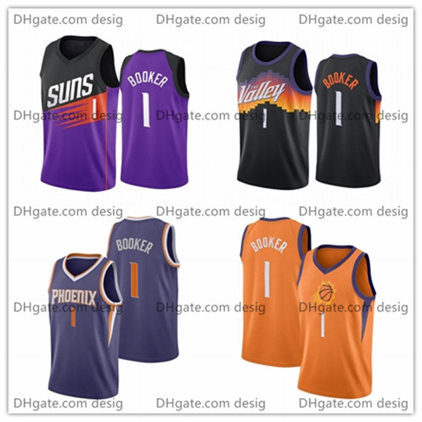 

Men Devin Booker Phoenix Suns Black City Edition The Valley 2021 Basketball Jersey