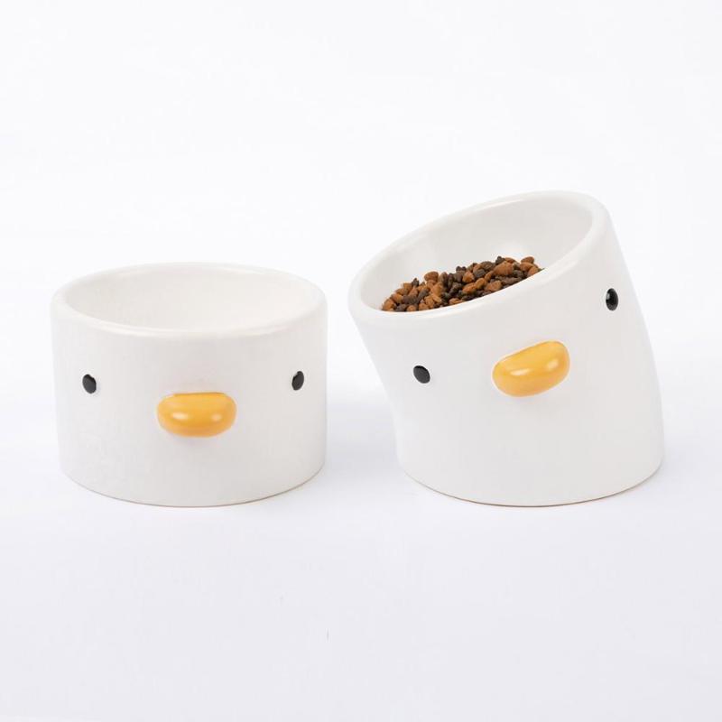 

Cat Bowls & Feeders Cute Chick Design Ceramic Pet Dog Bowl MW017 Drinking For Small Puppy Dogs Adult Cats Feeding Food And Water 200/500ml