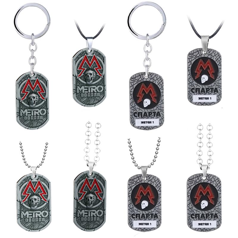 

Pendant Necklaces Game Metro Exodus 2033 Necklace Metal Vintage Souvenir Tag Women Fashion Choker Men Jewelry Gift Link Chain Kolye, Silver