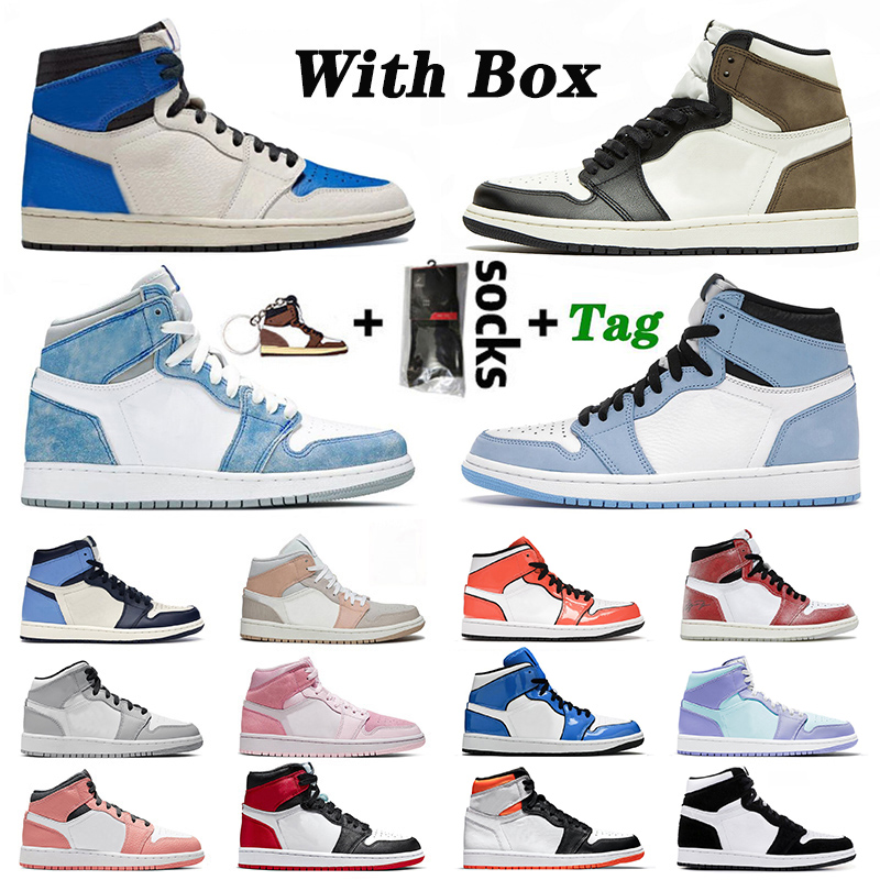 

With Box Jumpman Mens Womens Basketball Shoes Hyper Royal University Blue High Dark Mocha Cactus Jack TWIST Mid Pink Obsidian Bio Hack Chicago Men Sneakers Trainers, D15 36-46 crimson tint