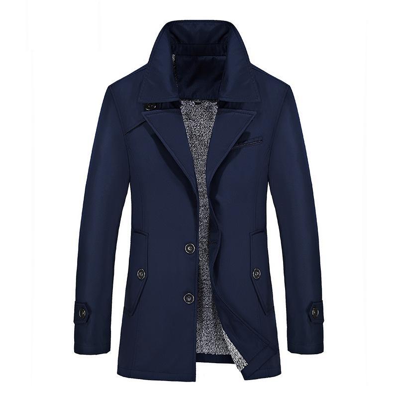 

Men's Trench Coats 2021 Winter Jacket Mens Overcoat Windbreaker Cappotto Uomo Slim Fit Plus Size Coat, Black