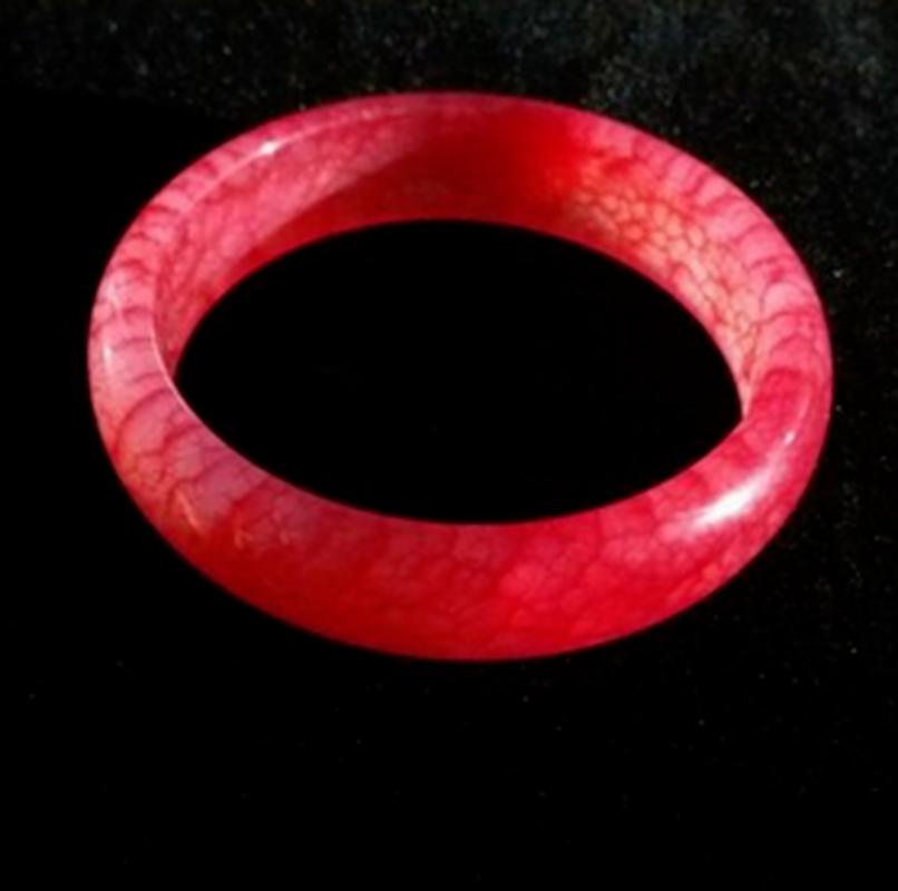 

Bangle Natural 56mm-62mm Fashion 100% Red Jade Jadeite Bead Bracelet