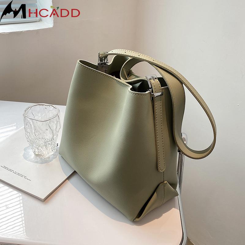 

Fashion PU Leather Bucket Shoulder Crossbody Bag For Women 2021 Simple Trendy Luxury Solid Color Ladies Handbags Cross Body, Black