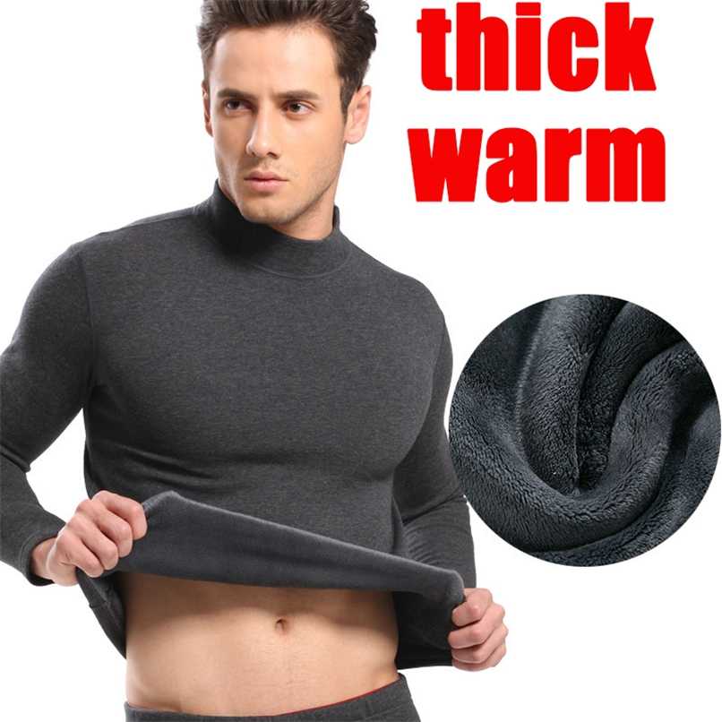 

thermal underwear mens long johns men Autumn winter shirt+pants sets warm thick velvet size L- 211110, Dark gray