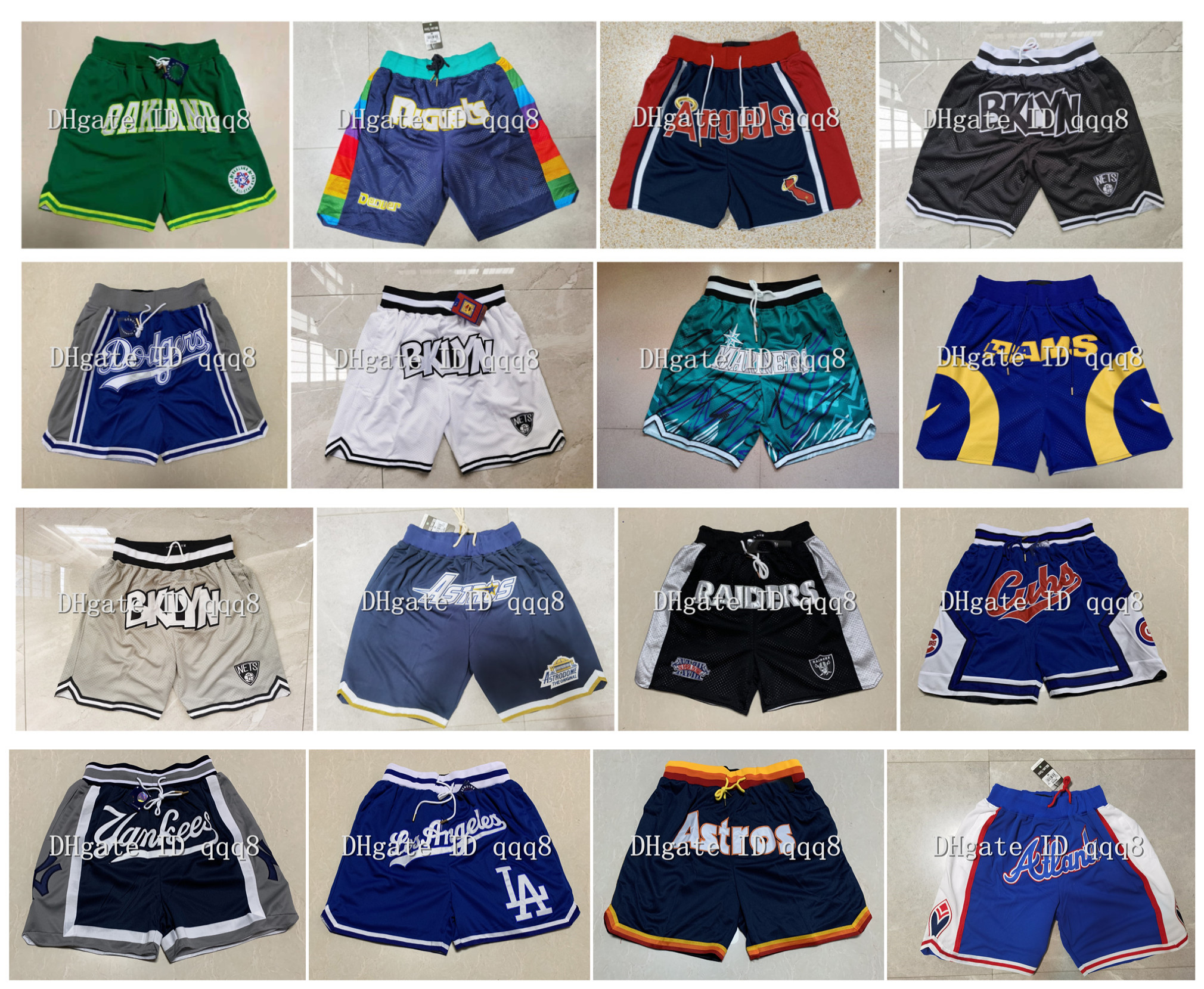 

Top Quality ! Basketball Shorts Bklyn Pocket Shorts Team basket Sport Shorts Pants Suns pantalones cortos pantalones cortos Black White Grey