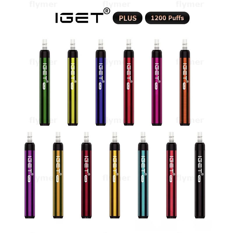 

Disposable E-cigarettes 100% Original IGET PLUS Vap Pen Starter kit 1200 puffs 4.8ml Cartridge 13 colors VS Gunnpod XXL SHION Nova E-cig
