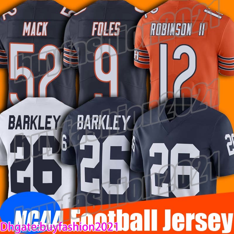 

52 Khalil Mack Jersey 9 Nick Foles Jerseys NCAA College Football David Montgomery Allen Robinson Jersey Cole Kmet Eddie Jackson Akiem Hicks, Black;red