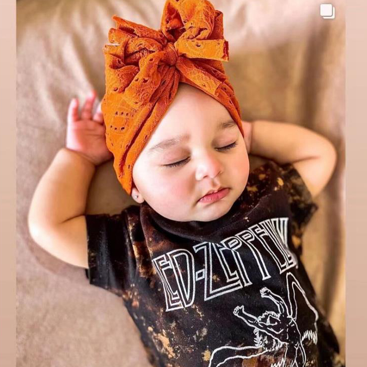 

Newborn Bow Hats Girls Hollow Turban Elastic Infant Beanie Cap Top Knot Hat Hair Accessories 8 Designs Optional BT6585, As picture