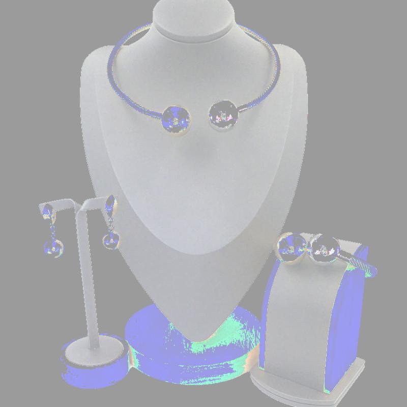 

Earrings & Necklace Yuminglai 24K Gold Plated African Jewelry Set Brazil Dubai FHK12128, Silver