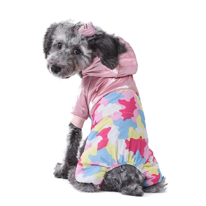 

Dog Apparel Pet Winter Cotton Coat For Dogs Puppy Warm Thickening Color Patched Accessories Cute Jumpsuit With Cashmere Liner