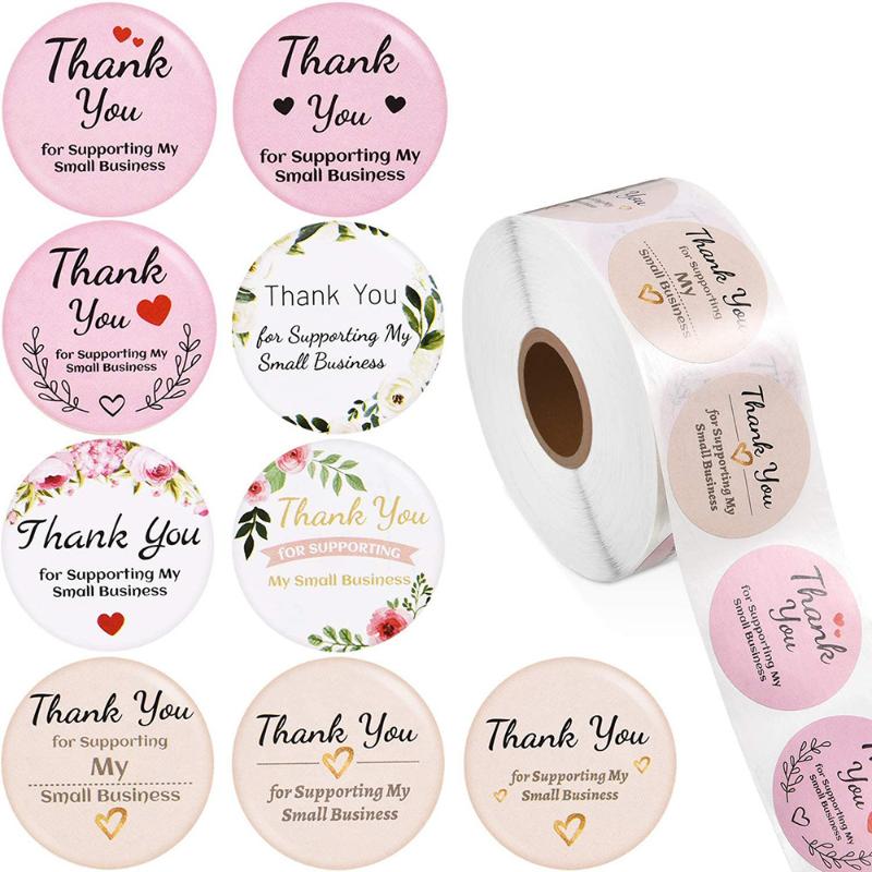 

Gift Wrap 500Pcs/Roll 2.5cm 3.8cm Custom Thank You Seal Sticker For Envelope Decoration Packing Label