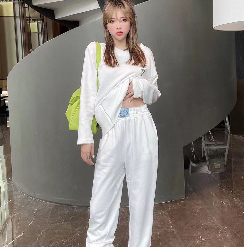 

Designer PATA womens casual Pants sportwear spring autumn new trend sweatpants tide brand fleece and thick, White