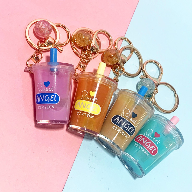 

Creative Kawayi Popsicle Glitter Key Chain Quicksand Keychain Liquid Floating Soft Drink Keyring Backpack Pendant Women Gift