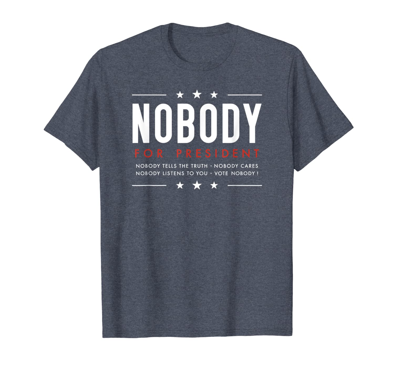 

nobody for president 2020 t shirt political election tshirt, White;black