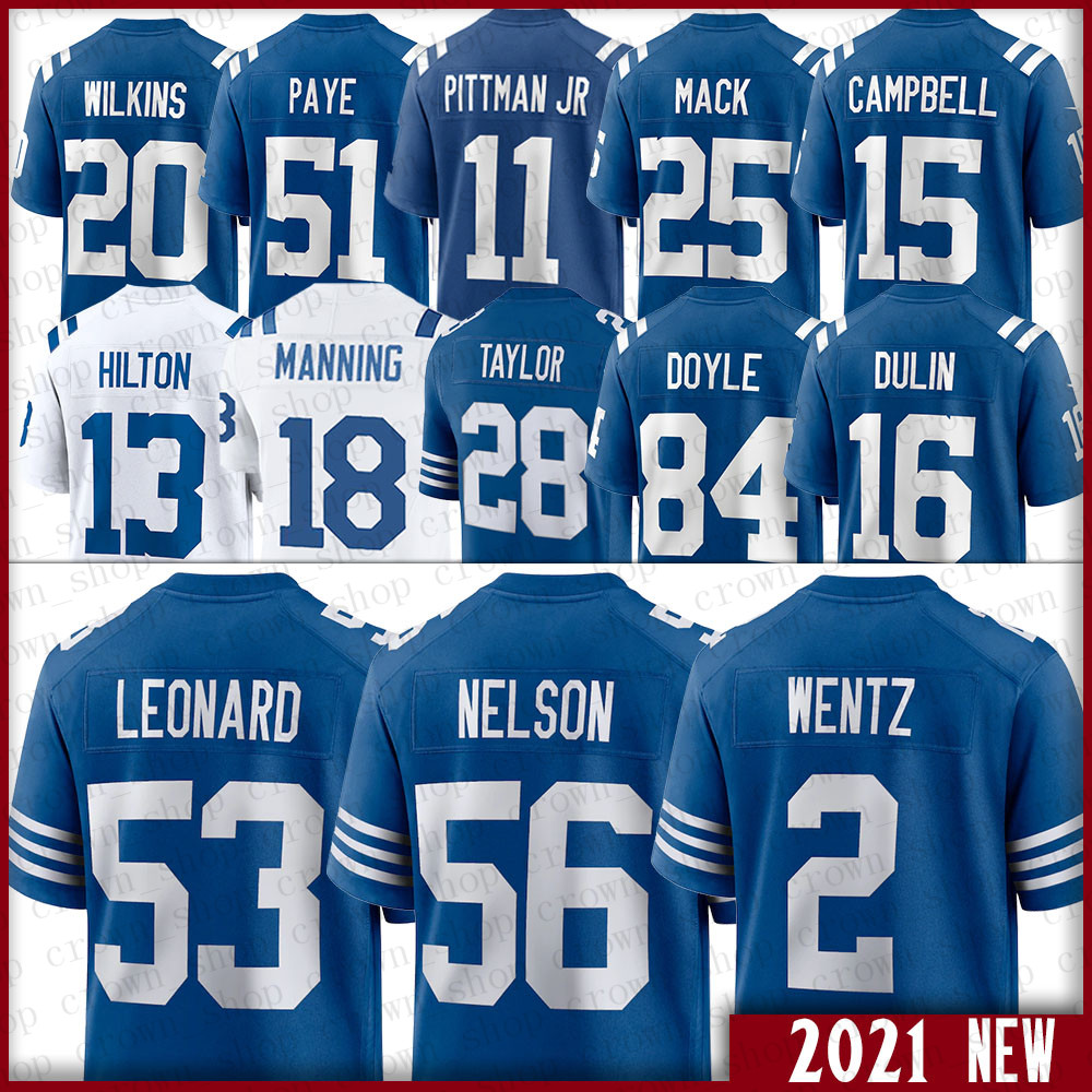 

53 Darius Leonard Jonathan Taylo Jersey Michael Pittman Jr QUENTON NELSON T.Y. Hilton Carson Wentz DeForest Buckner Eric Fisher Kwity Paye Xavier Rhodes Sam Ehlinger, Men(xiao ma-2021 new)