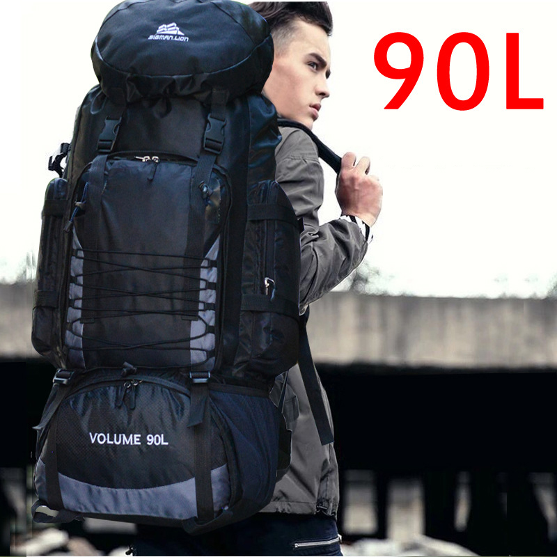 

90L 50L Travel Bag Camping Backpack Hiking Army Climbing Bags Trekking Mountaineering Mochila Large Capacity Sport Bag XA857WA, 80l black