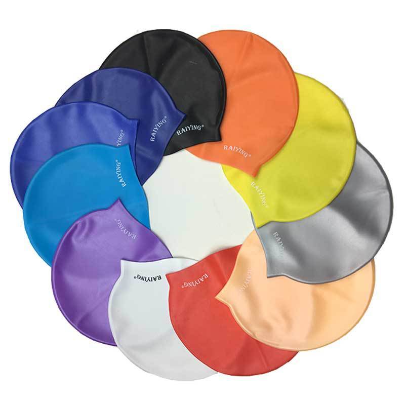 

solid waterproof swimming caps 11 colors men women silica gel stretchable fashion colorful swim water sports wholesale