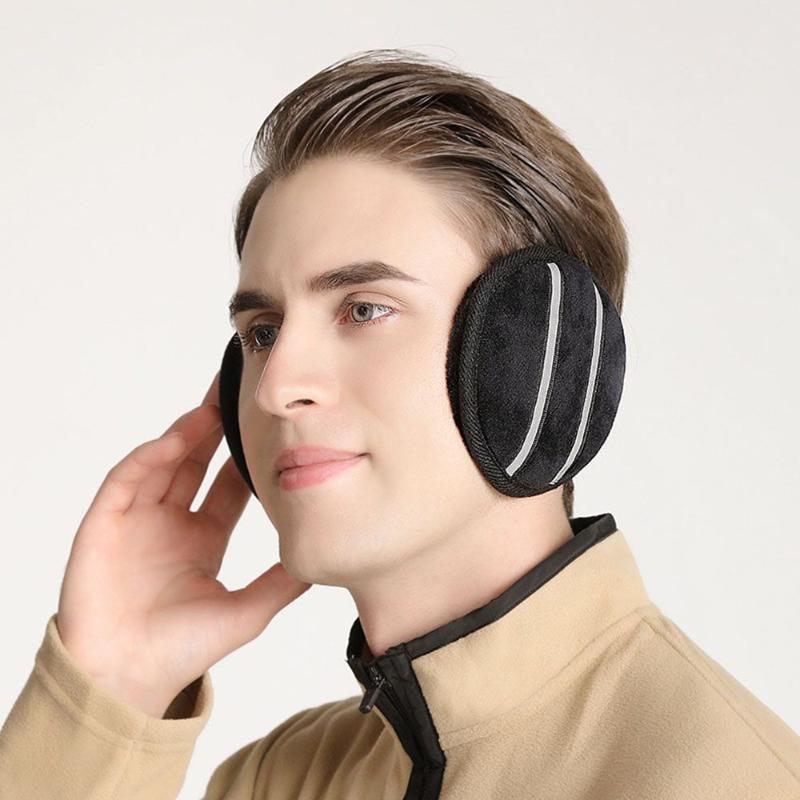 

Berets Cold Protection Solid Color Thicken Keep Warm Ear Cover Winter Reflective Earmuffs, Brown