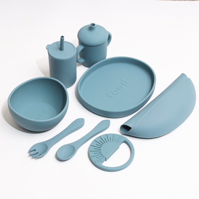 

children's tableware, children's plate, maternal and infant products, silicone meal, 8 pieces set of complementary food bowl